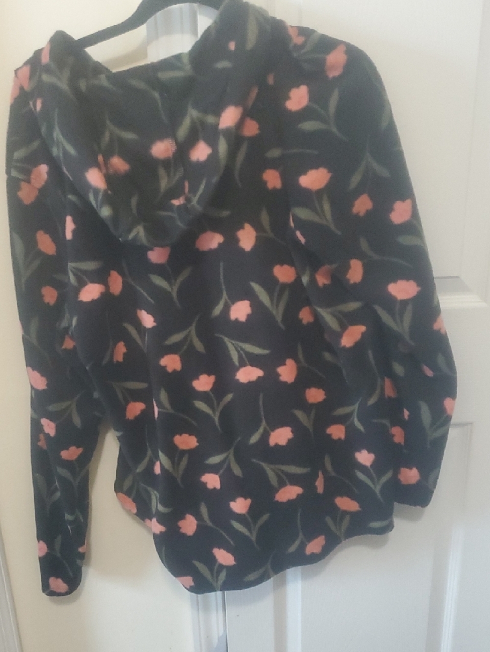 O'Neill Black Floral Zip Hoodie with Pink Flowers Worn Once - Picture 6 of 6